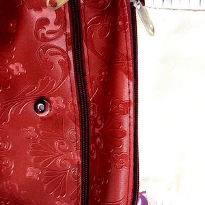 Red Sling Bag For Women With Adjustable Straps