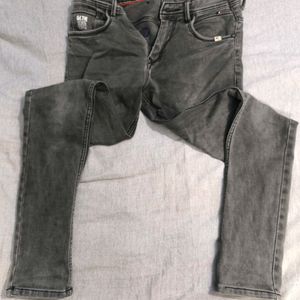 Men's Charcoal Black Skin Fit Jeans