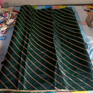 New Tissue Green Saree Attached Bluse Piece