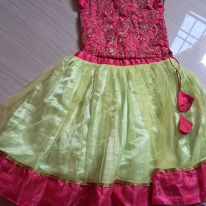 Green And Pink Baby Dress