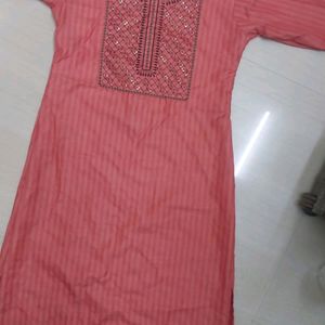 Coral Red Kurta