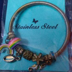 Stainless Steel Bracelet With Charms