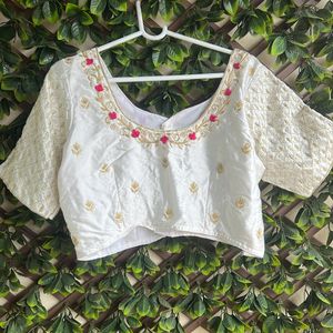 HAND EMBROIDERED WHITE BLOUSE