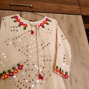 Party Wear White Kurti