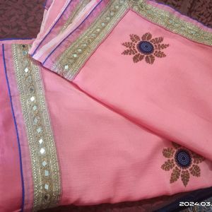 Saree With Stitched Blouse