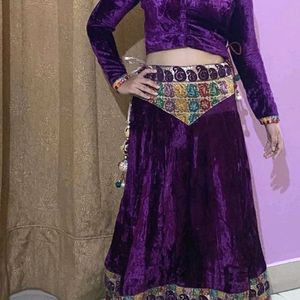 Purple Velvet Lehenga