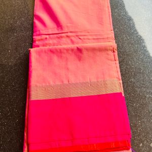 Double Colour Silk Saree With Blouse