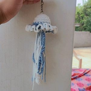 Handmade Crochet Jellyfish Keychain