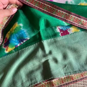 Pink And Green Silk Saree