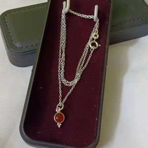 Original Silver With Carnelian Dainty Chain