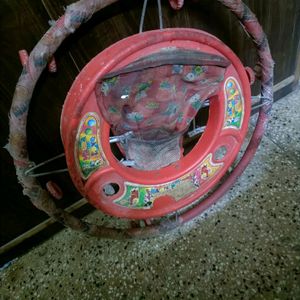 Baby Walker In Red Working Condition