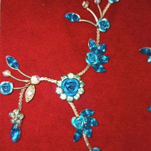 Blue Floral Jewellery Set