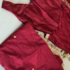 Maroon Designer Arabic Lehenga No Flaws