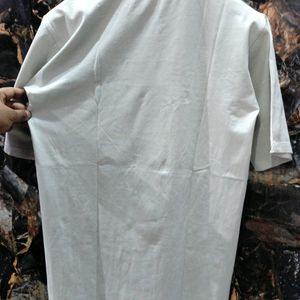 Drop Shoulder White-Tshirts