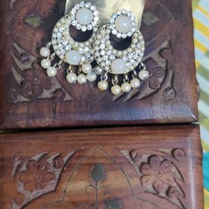 Traditional Earrings With Pearl Design