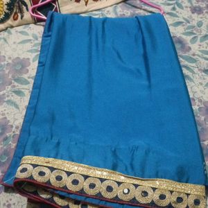 Cotton Blend Satin Saree