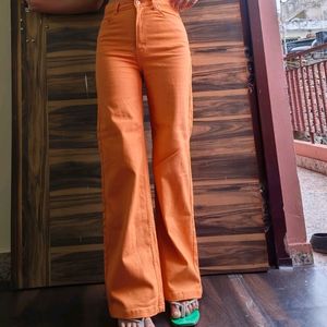 Orange Pinterest Straight Fit Pants