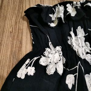 Black Chikan Kari Dress