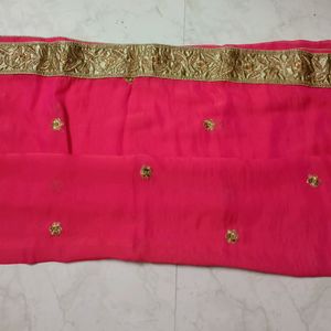 Elegant Pink DhupChav Shaded Dupatta With Border