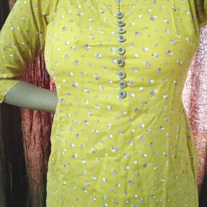 Mustard Yellow Short Kurti