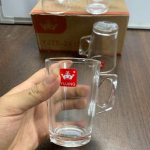 130ml Coffee Cup With Handle Set Of 6 - Glass