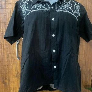 Men  Black Cotton Shirt