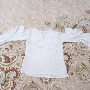 White Flared Hand Top