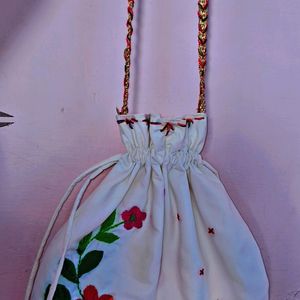 Designing Hand Enbroidery Potli Bag