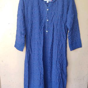 Chikankari Kurta - Blue