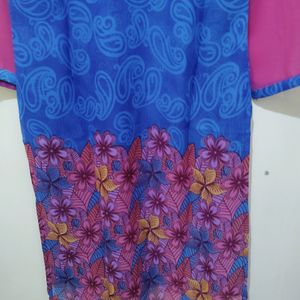 Jainish Floral Mango Print Blue Kurta