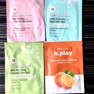 (PACK OF 4) MYGLAMM SHEET MASKS - 25 ML EACH