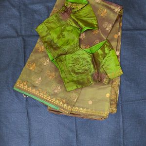 Beautiful Olive Green Saree