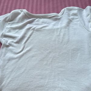 basic white crop top with square neck