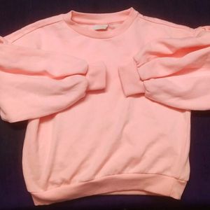 Girls Pink full puff sleeve top