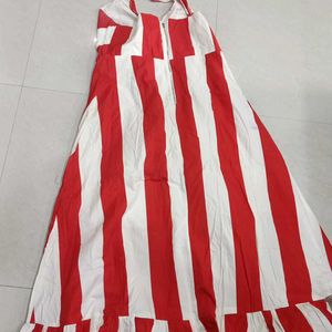 Red And White Party Gown