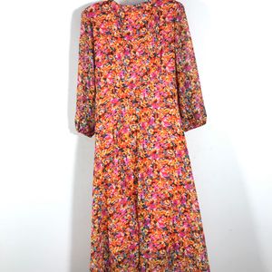 Multi Colour Floral Printed Dress(Women’s)