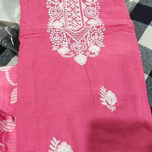 Lucknowi Embroidery Dress Material