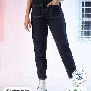 Black Fit Mid Rise Jeans