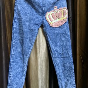 Jeans Trouser Jeggings (Blue) For Girls