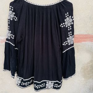 Black Boho Top