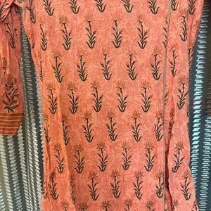 Beautiful Peach Kurta With Front Knot 🍑