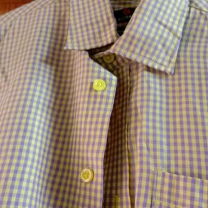 Mens Formal Checked Shirt M Size