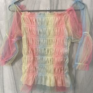 Stretchable Multicolour Top