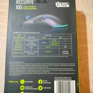 New Archer Recurve 100 Rgb Gaming Mouse Wired