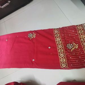 Saree used only once with blouse size 32(adjustabl