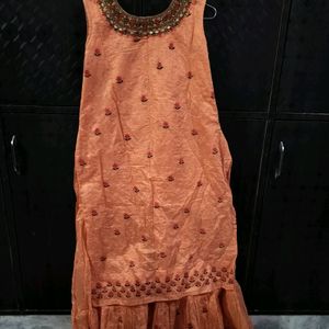 full length dress orange colour