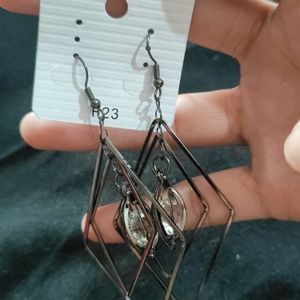 Combo Of 2 Black Metal Earrings. New And Intact.