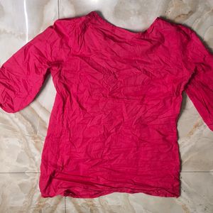 Max Pink Embroidery Cotton Top