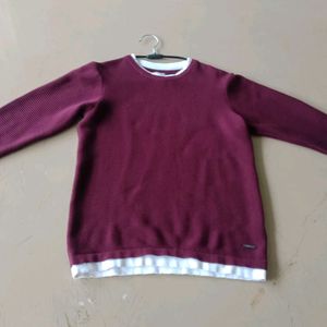 Boys Age 8-10 Maroon Full Sleeves T Shirt