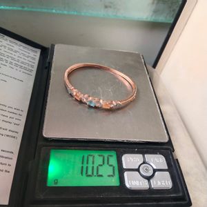 925 Silver Solitary Rose Gold Bangle/Bracelet 1Pec